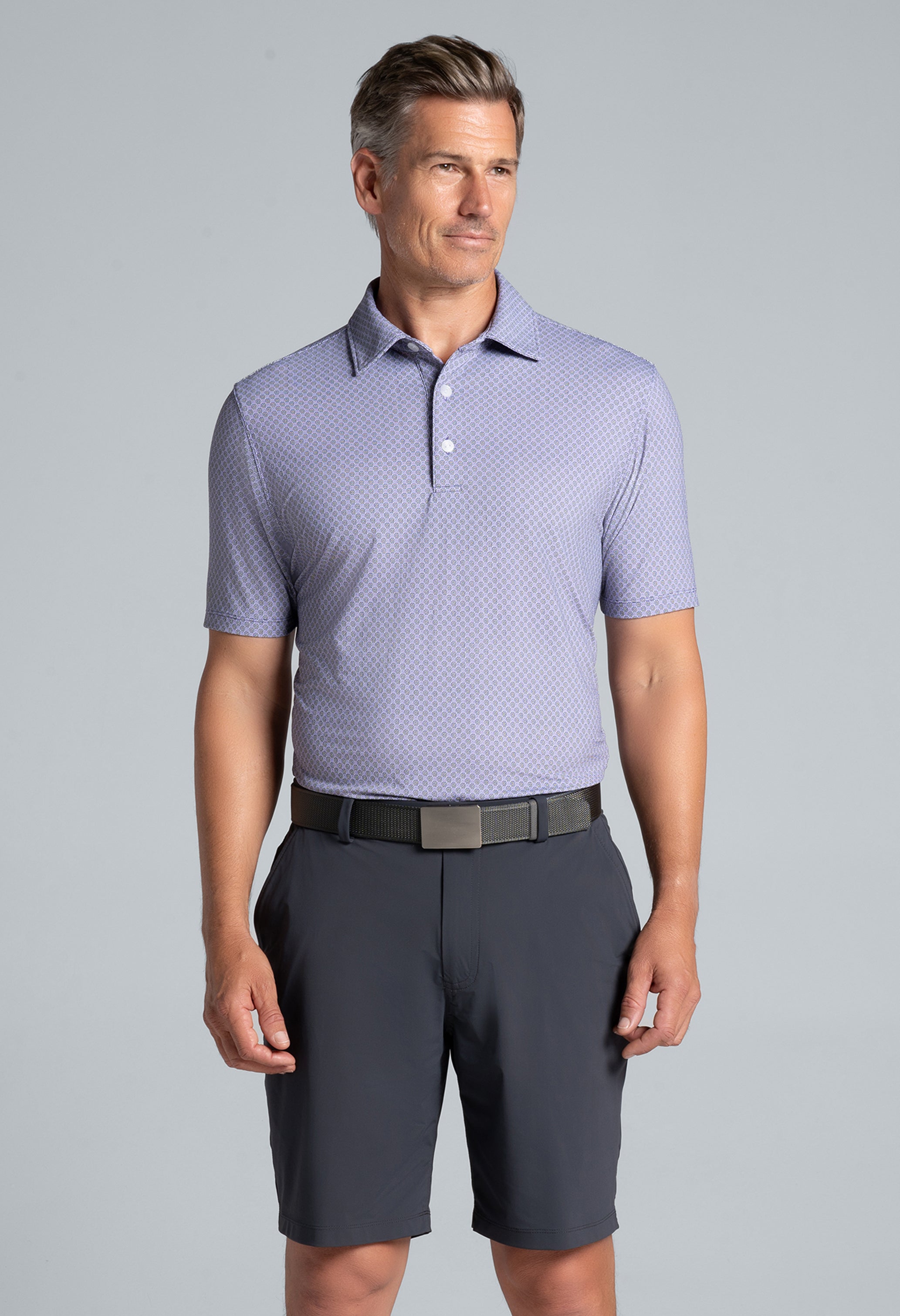 Square Spiral Print Short Sleeve Polo β 94169 (Modern Fit)