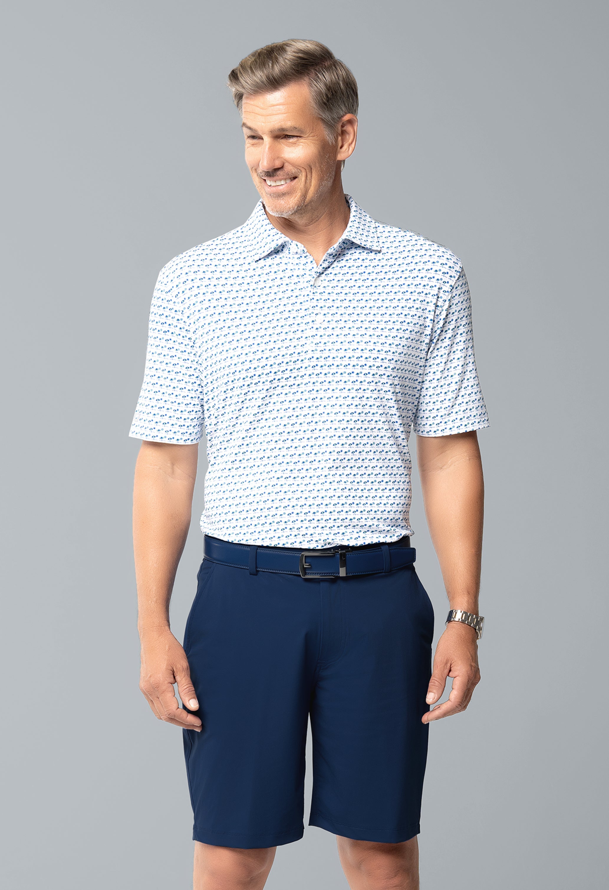 Beach Day Print Short Sleeve Polo β 94174 (Modern Fit)