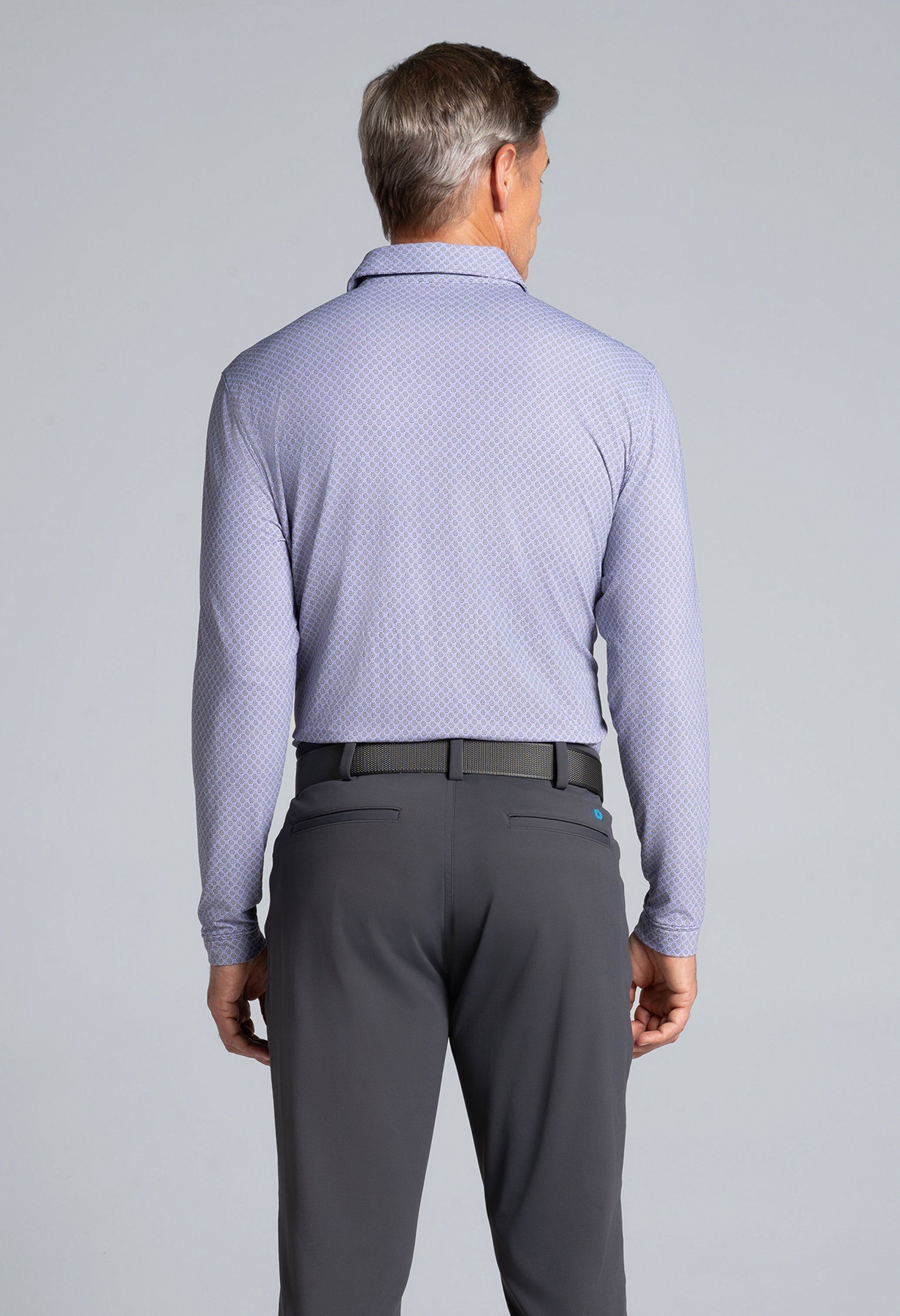 Square Spiral Print Long Sleeve Polo β 95169 (Modern Fit)