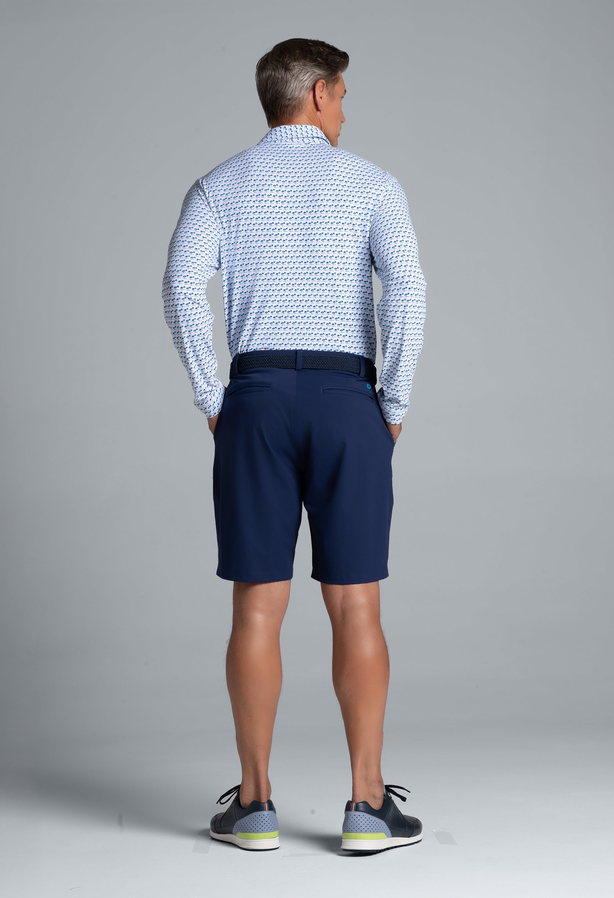 Beach Day Print Long Sleeve Polo β 95174 (Modern Fit)
